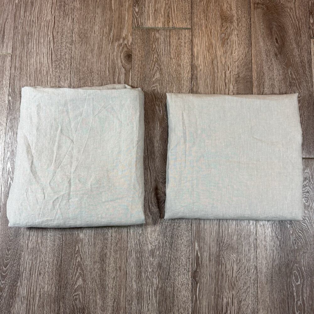 Lot Of 2 Restoration Hardware StoneWashed Belgian Flax Linen King Lounger Shams